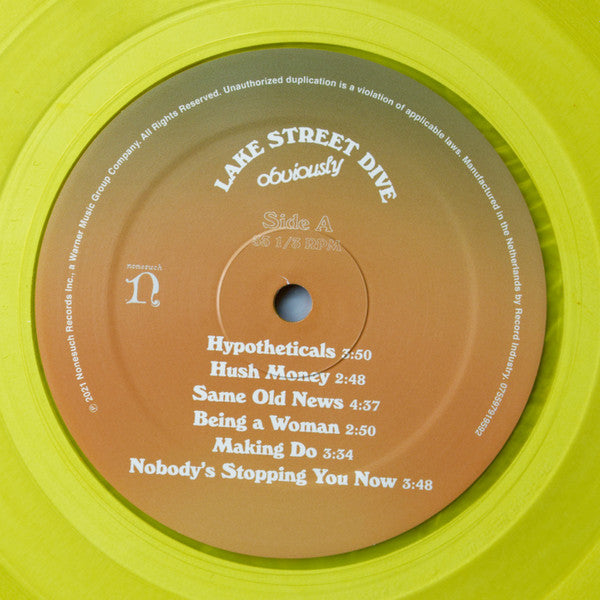 Lake Street Dive : Obviously (LP, Album, Yel)