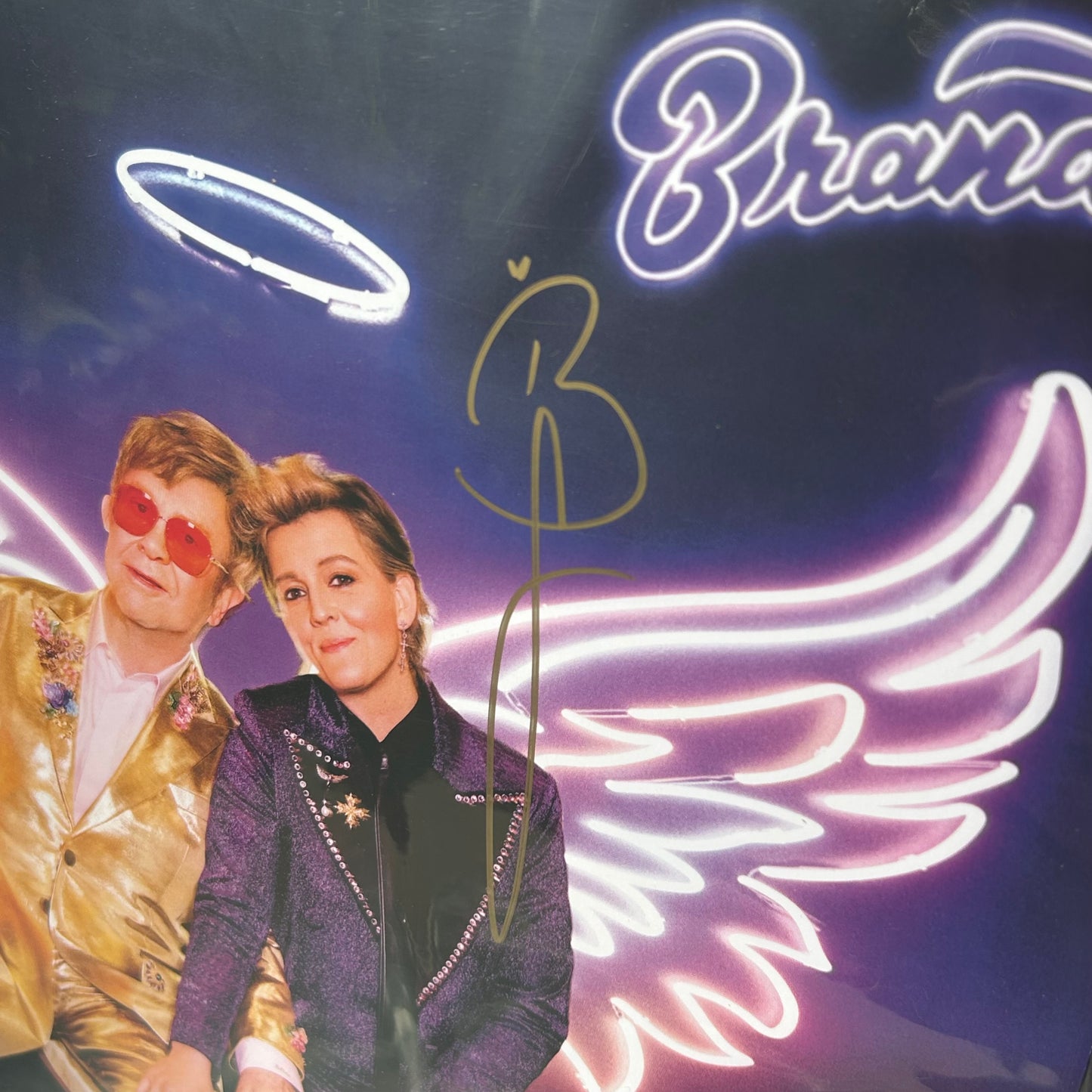 SIGNED Elton John & Brandi Carlile - Who Believes In Angels? Limited Edition Purple Vinyl Record LP