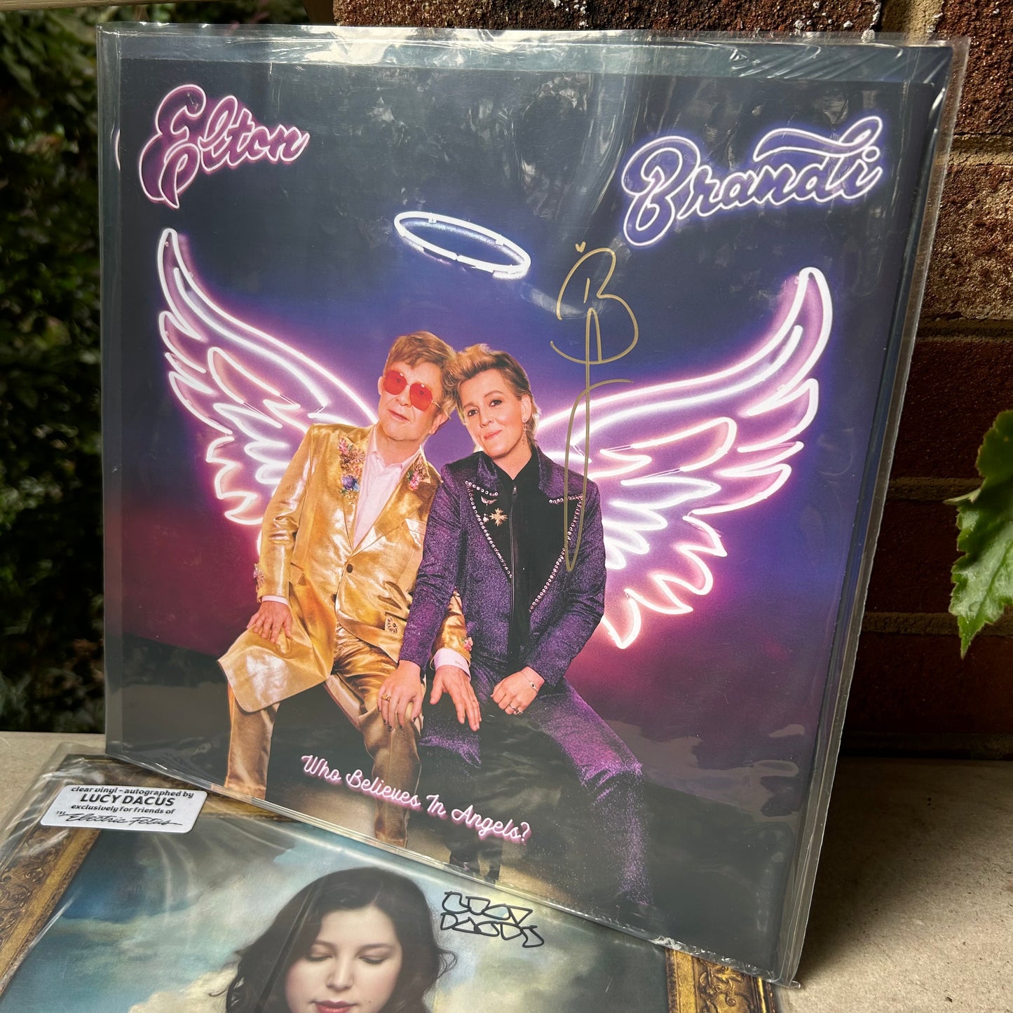 SIGNED Elton John & Brandi Carlile - Who Believes In Angels? Limited Edition Purple Vinyl Record LP