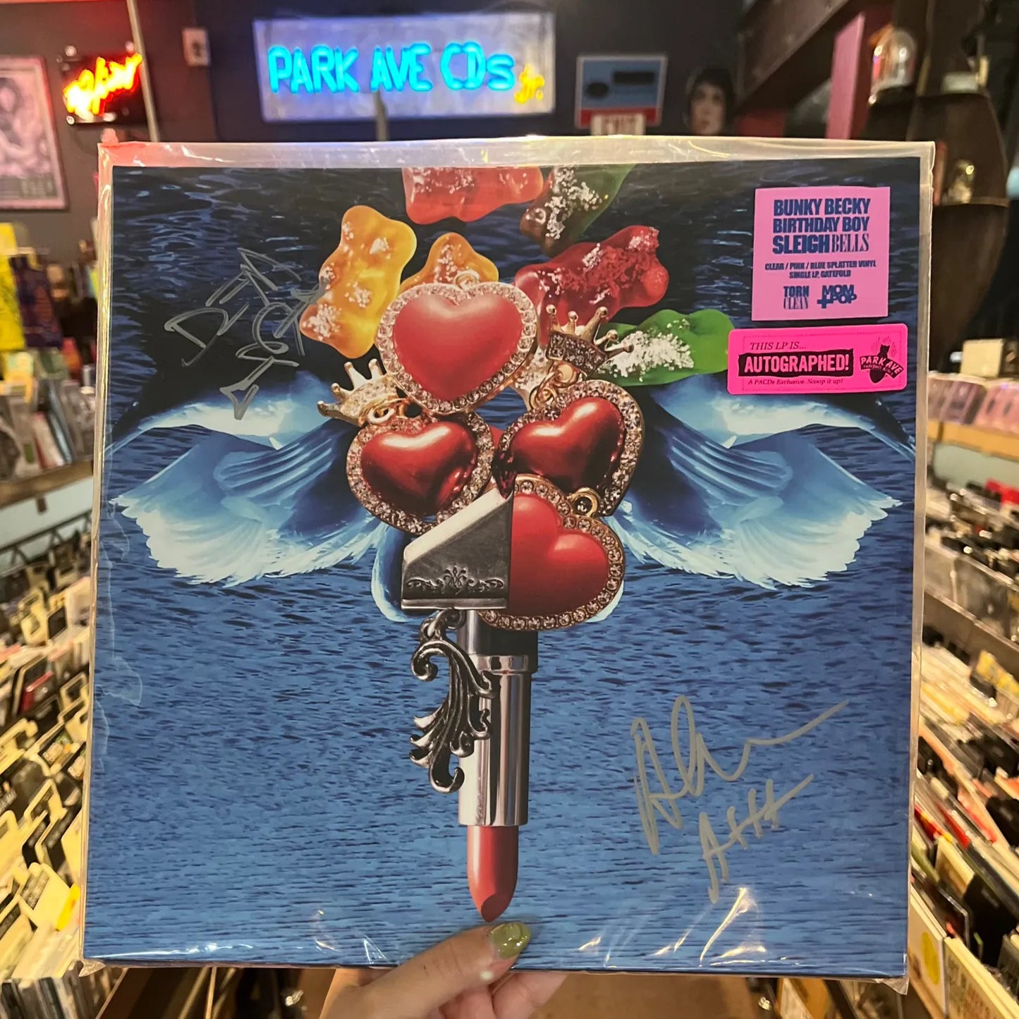 SIGNED Sleigh Bells - Bunky Becky Birthday Boy Limited Edition Splatter Vinyl Record LP