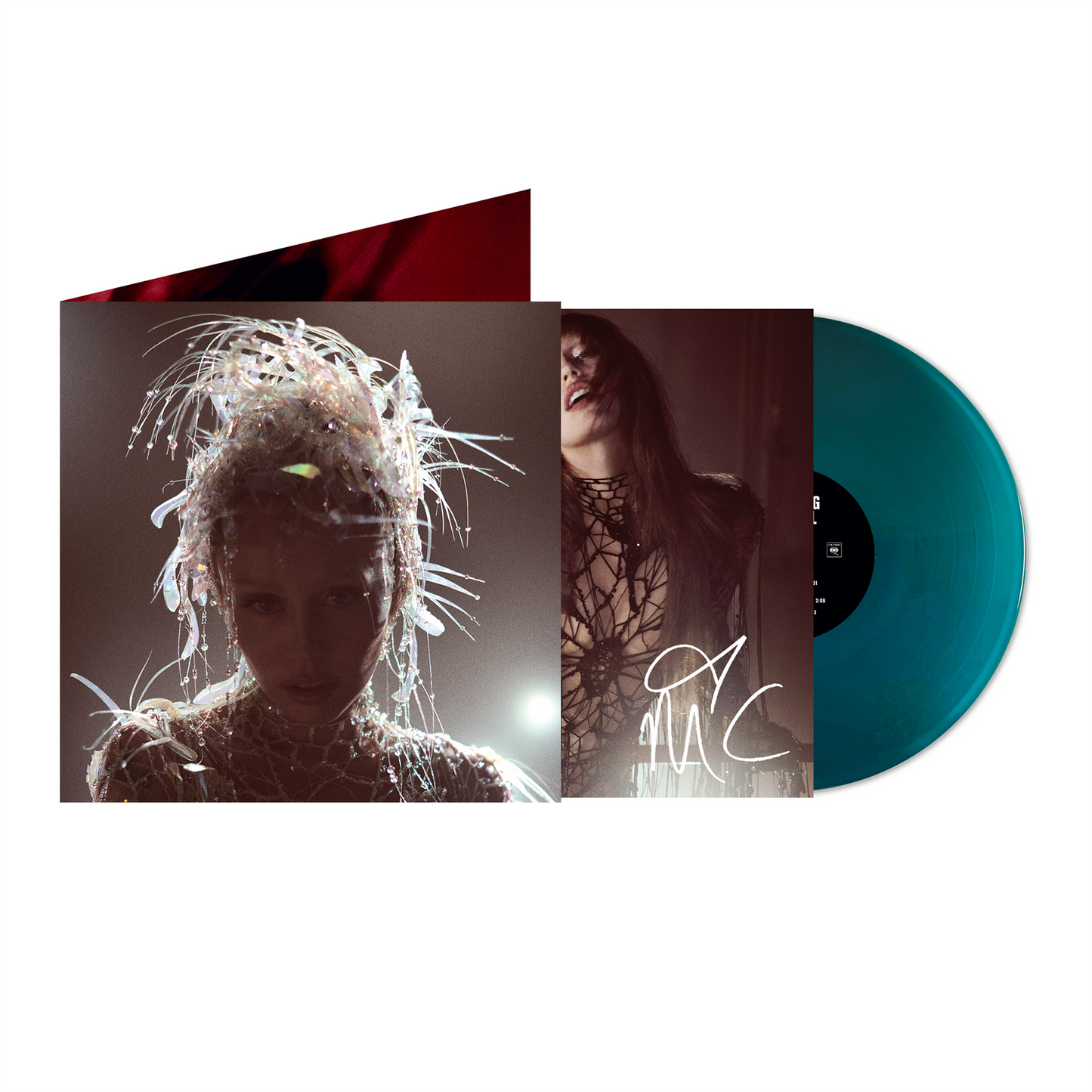 SIGNED Miley Cyrus - Something Beautiful Limited Edition Sea Blue Vinyl LP