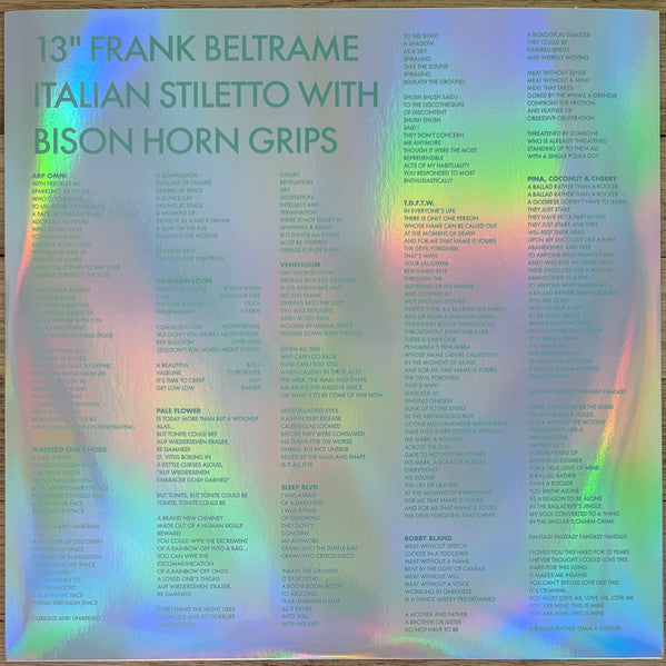 Xiu Xiu : 13" Frank Beltrame Italian Stiletto with Bison Horn Grips (LP, Album, Min)