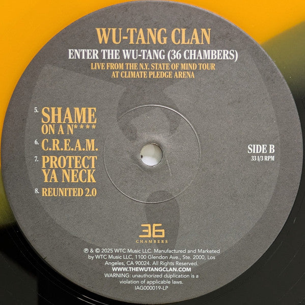 Wu-Tang Clan : Enter The Wu-Tang (36 Chambers) (Live From the N.Y. State Of Mind Tour At Climate Pledge Arena) (LP, Ltd, Tour, Bla)