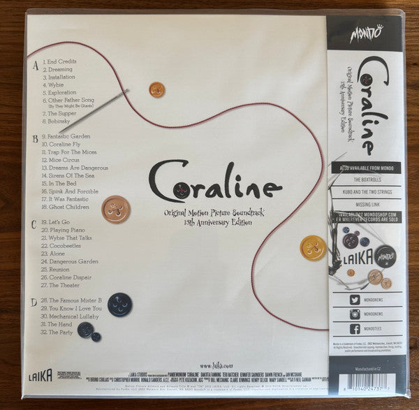 Bruno Coulais : Coraline (Original Motion Picture Soundtrack) (2xLP, Album, RE, S/Edition, Ver)