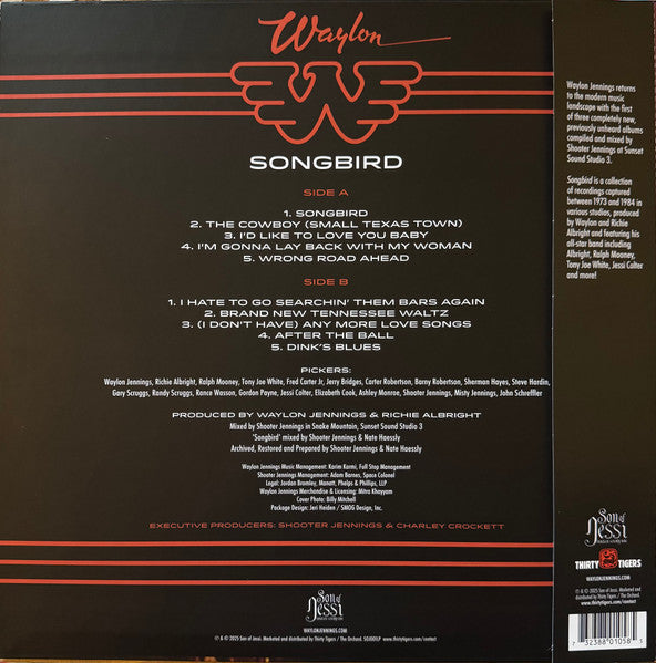 Waylon Jennings : Songbird (LP, Album, Ltd, Jok)