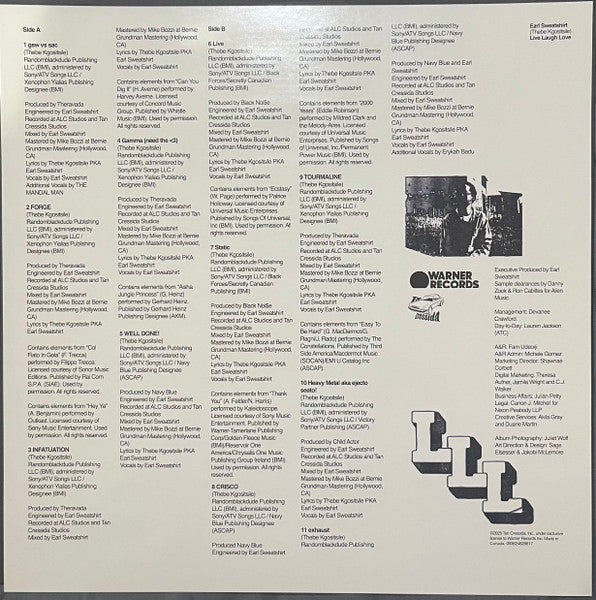 Earl Sweatshirt : Live Laugh Love (LP, Album, S/Edition, Bla)