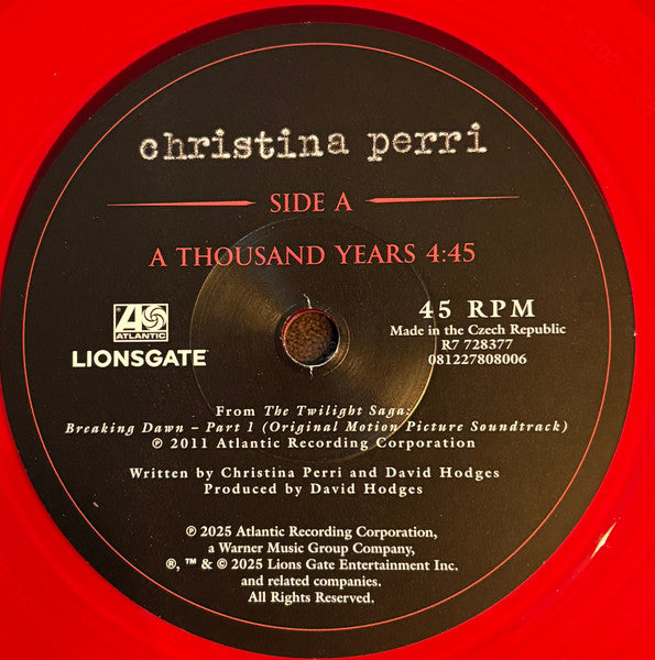 Christina Perri : A Thousand Years (7", Ltd, Red)