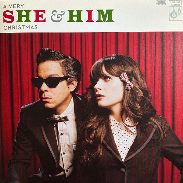 She & Him : A Very She & Him Christmas  (LP, RE, Cle + 7", Shape, Single, RE, Red + Album, )