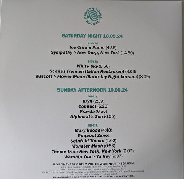 Vampire Weekend : Frog On The Bass Drum Vol. 03: Weekend At The Garden (2xLP, Album, Ltd)