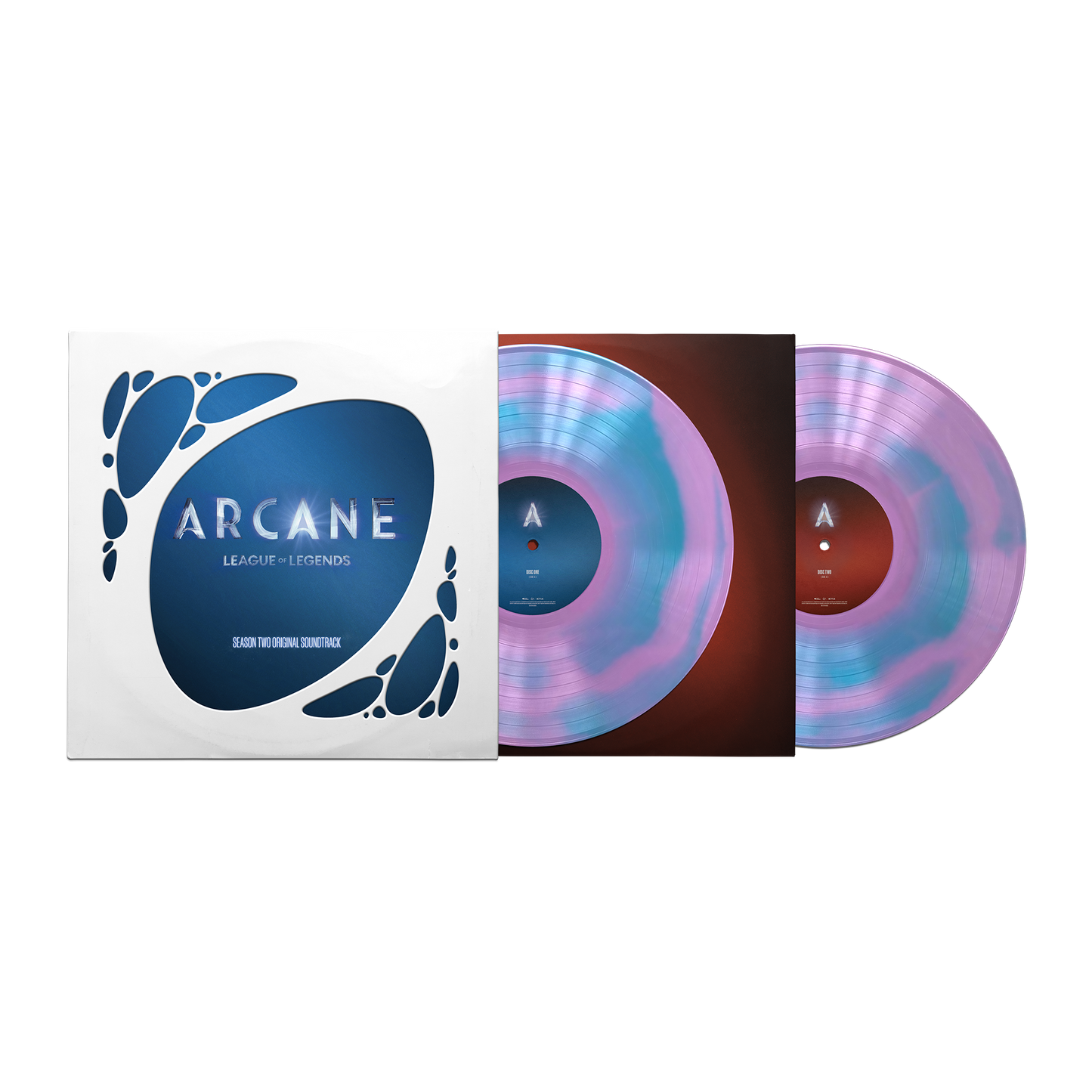 Various - Arcane League of Legends: Season Two Soundtrack Limited Edition Pink + Blue Splatter Vinyl Record 2LP