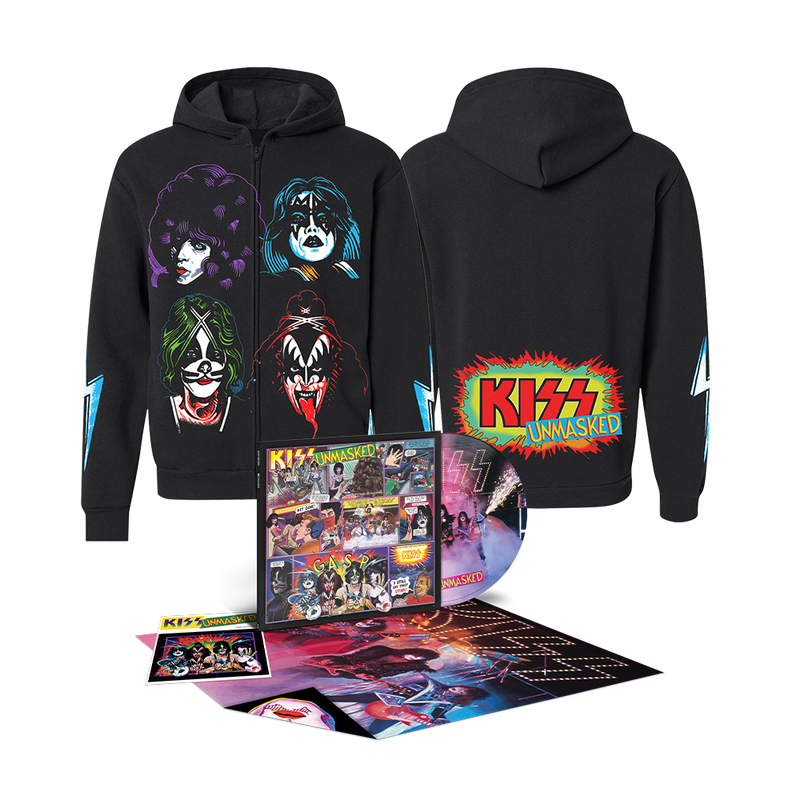 Kiss - Unmasked Limited 45th Anniversary Edition Picture Disc Vinyl Record LP + HOODIE