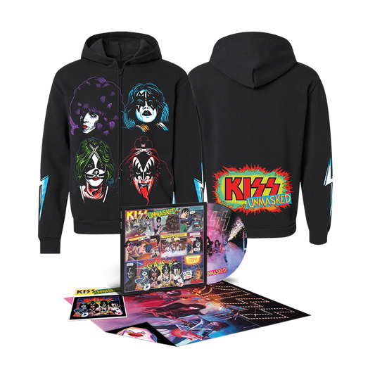 Kiss - Unmasked Limited 45th Anniversary Edition Picture Disc Vinyl Record LP + HOODIE